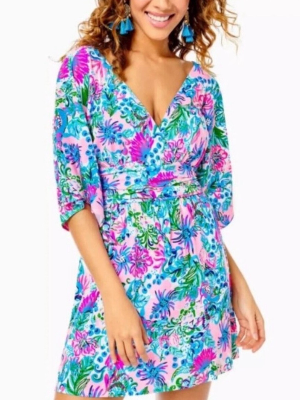 Lilly Pulitzer Parigi Romper Mandevilla Baby Paradise Petals ~L ~ EUC